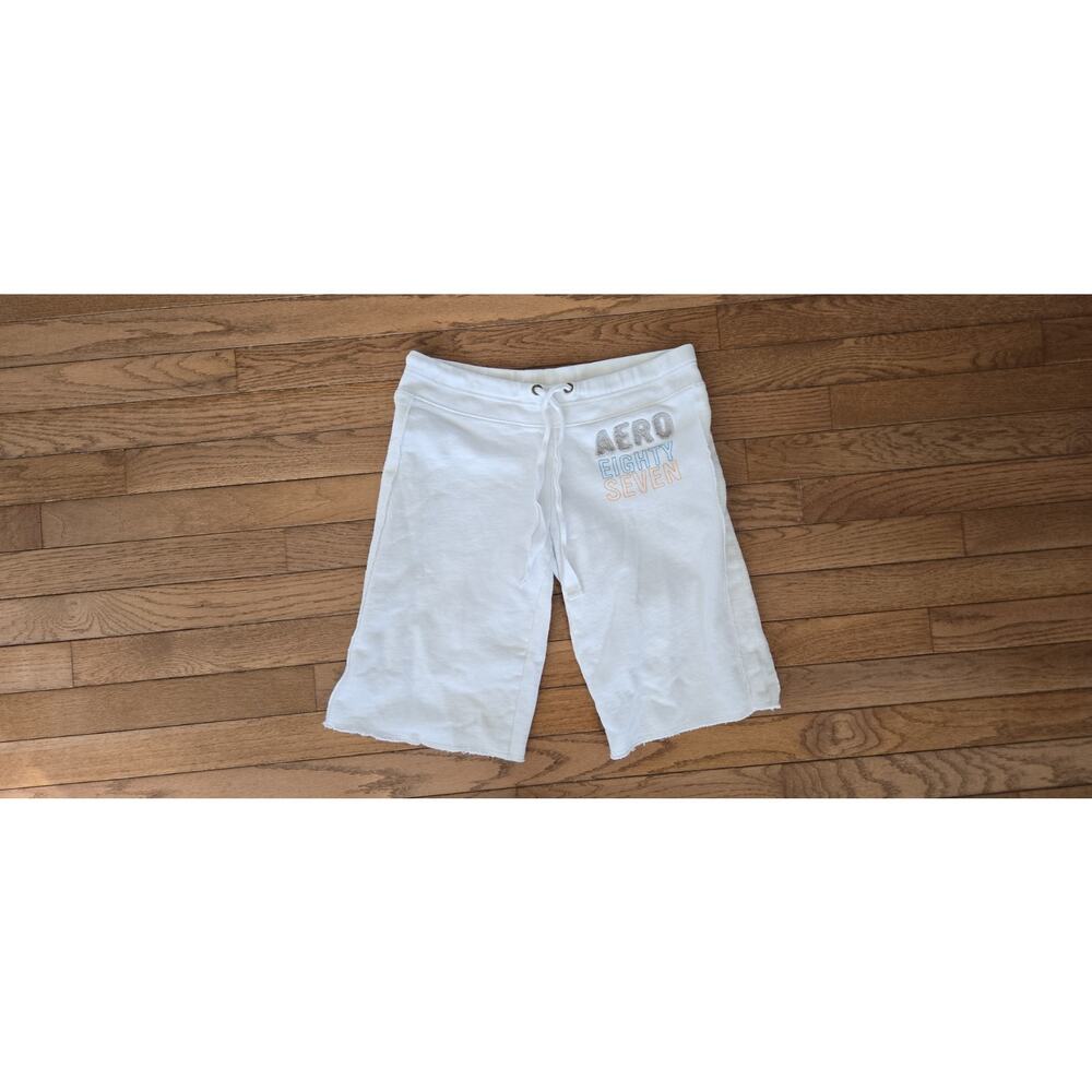 Aero White Womens Sweatpant Shorts Small Y2k 90s